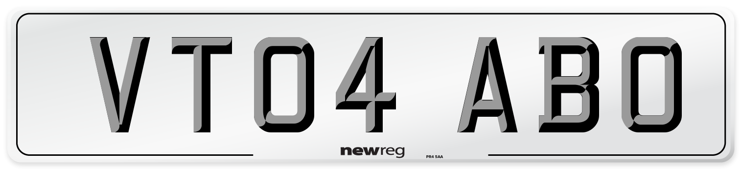 VT04 ABO Number Plate from New Reg